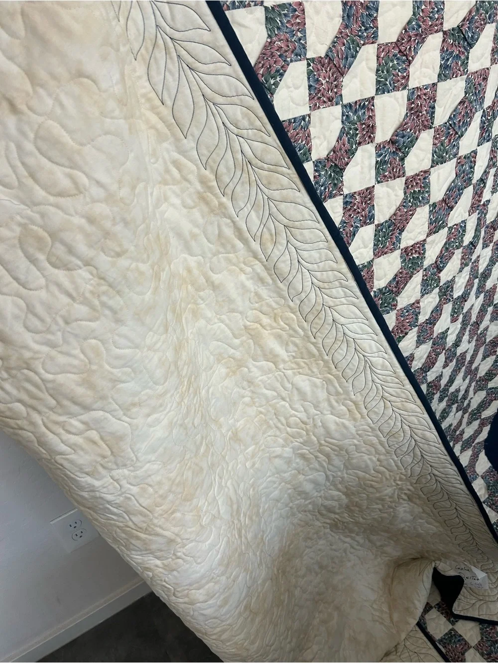 Handmade Patchwork Quilt Cottagecore About 6 ft x 8 ft Vintage